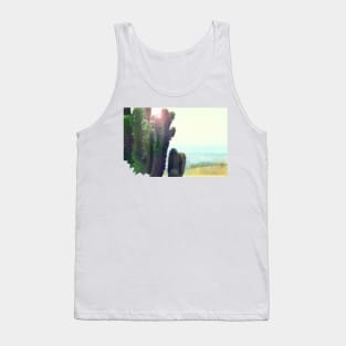 Low Poly Cactus with jagged boundary Tank Top